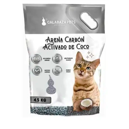 Arena Calabaza Para Gato Carbón Activado De Coco