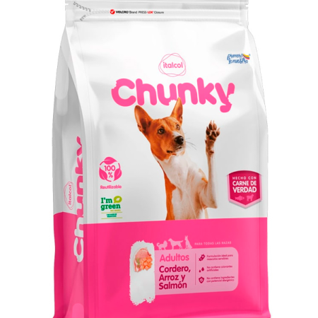 Chunky Perro Adulto Cordero, Arroz y Salmón